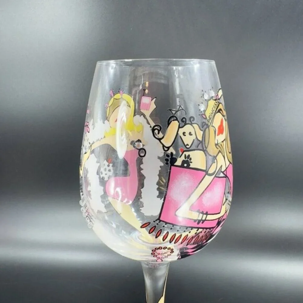 Lolita Love My Martini Princess Hand Painted Martini Glass Jeweled‎ Drink Glass
